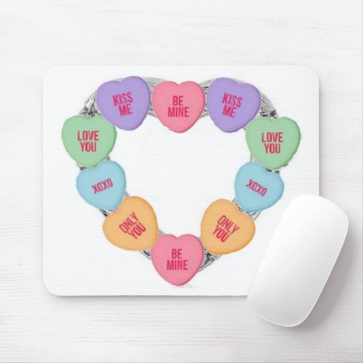 Mousepad Snoep Love Hearts Muismat (Met muis)
