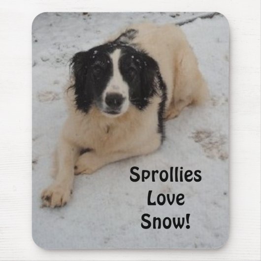 Mousepad sprollie in de sneeuw muismat (Voorkant)