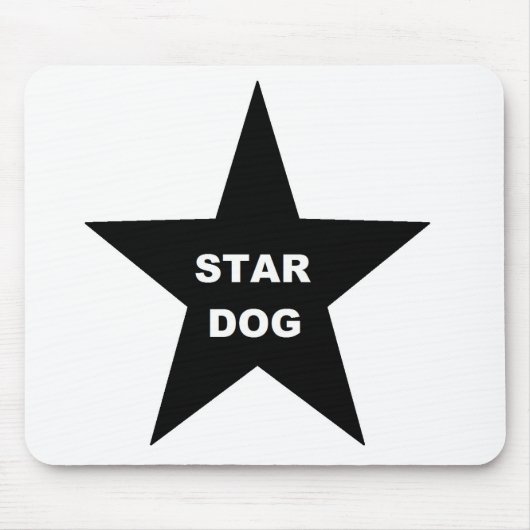 Mousepad Star Dog op Black Star Muismat (Voorkant)