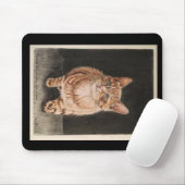 Mousepad tabby cat, warme geeltjes, schattige hand muismat (Met muis)