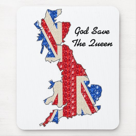 Mousepad UK Flag God Save the Queen Muismat (Voorkant)