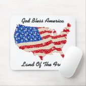 Mousepad USA Flag God Bless America Muismat (Met muis)