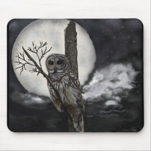 Mousepad van Bard Owl in Night Sky Muismat