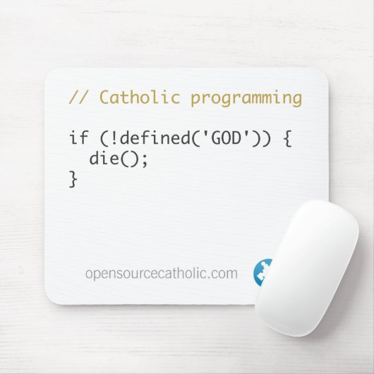 Mousepad van de katholieke programmeur muismat (Met muis)