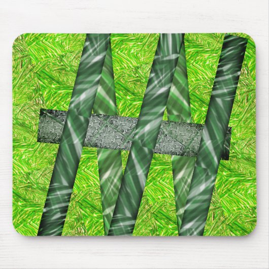 MousePad verde amarelado com riscos e traços verde Muismat (Voorkant)