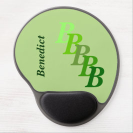 Mousepad - Verspreid Initiaal en naam (groen) Gel Muismat