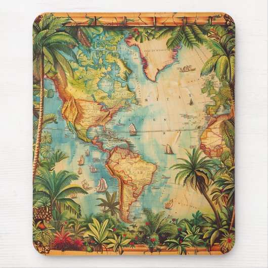 Mousepad-Vintage Atlas Collectie Mousepad Muismat (Voorkant)