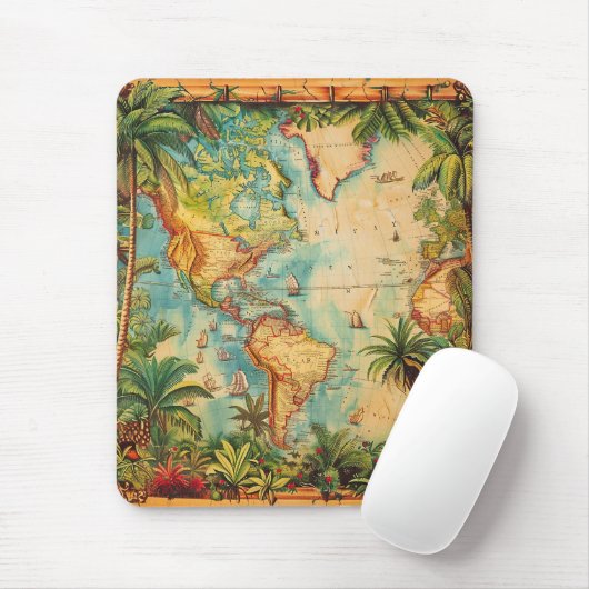 Mousepad-Vintage Atlas Collection Mousepad Muismat (Met muis)