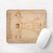 Mousepad Vitruvian Man van Leonardo da Vinci Muismat (Met muis)