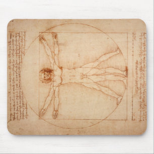Mousepad Vitruvian Man van Leonardo da Vinci Muismat