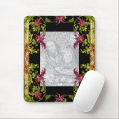 Mousepad  "VOEG je foto toe" Zwarte Floral Muismat (Met muis)