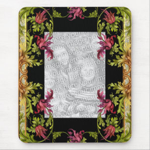 Mousepad "VOEG je foto toe" Zwarte Floral Muismat