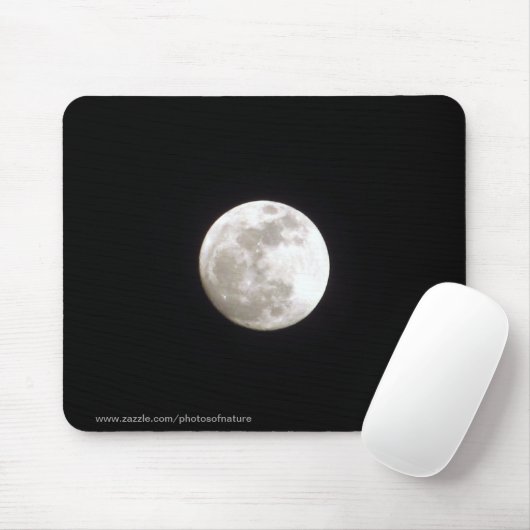 Mousepad - Volledige maan op vrije nachtelijke hem Muismat (Met muis)