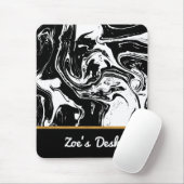 Mousepad voor zwarte en witte marmer muismat (Met muis)