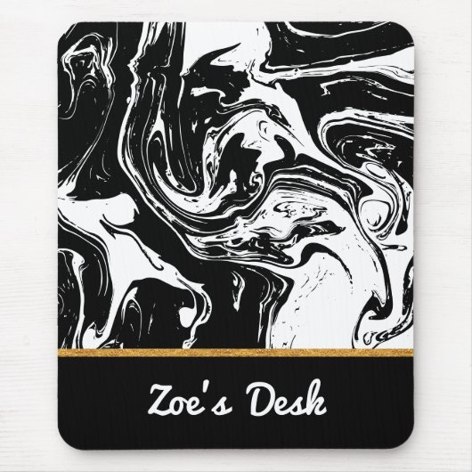 Mousepad voor zwarte en witte marmer muismat (Voorkant)