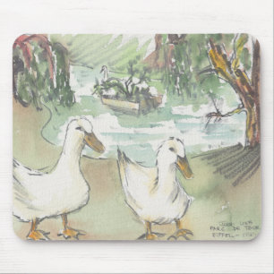 Mousepad Waterverf Sketch "Ducks/Paris" Muismat