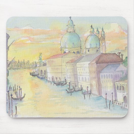Mousepad Waterverf Sketch "Venice Italy" Muismat (Voorkant)