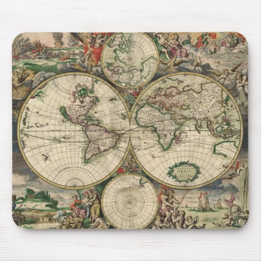 Mousepad  Wereldkaart 1689 Muismat (Voorkant)