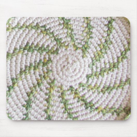 Mousepad - White en Green Spiral Muismat (Voorkant)