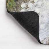 Mousepad: witte en blauwe pauwen muismat (Hoek)