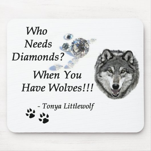 Mousepad - Wolf Mtn Sanctuary Diamonds Collectie Muismat (Voorkant)