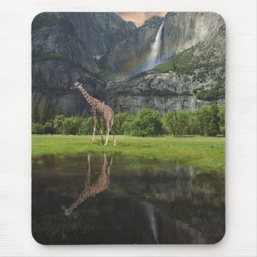 mousepad yosemite herfsten giraffe regenboog muismat (Voorkant)