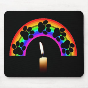 Mousepad zwaait op een regenboog met kaars muismat