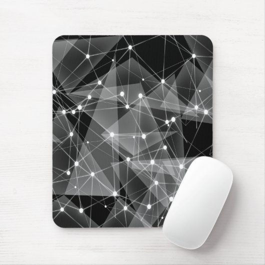 Mousepad, zwart, grijs, abstract muismat (Met muis)