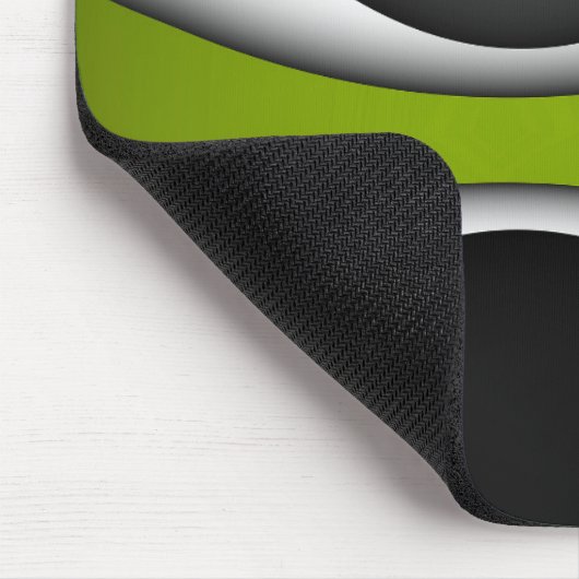 Mousepad, zwart, grijs, groen, abstract muismat (Hoek)