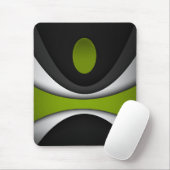Mousepad, zwart, grijs, groen, abstract muismat (Met muis)