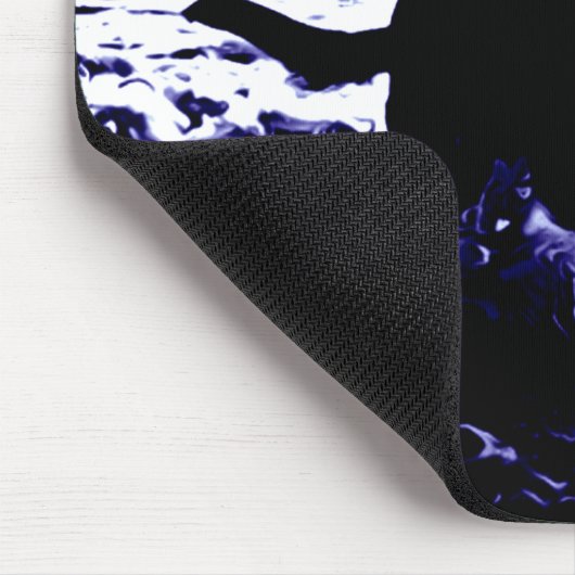 Mousepad zwart lab in water muismat (Hoek)