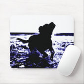 Mousepad zwart lab in water muismat (Met muis)