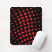 Mousepad, zwart, rood, abstract, sterren muismat (Met muis)
