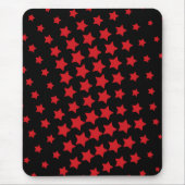 Mousepad, zwart, rood, abstract, sterren muismat (Voorkant)