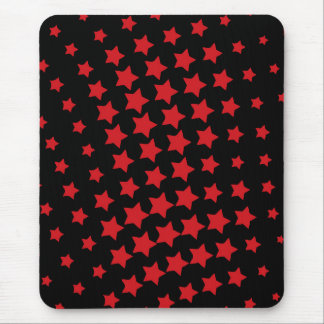 Mousepad, zwart, rood, abstract, sterren muismat