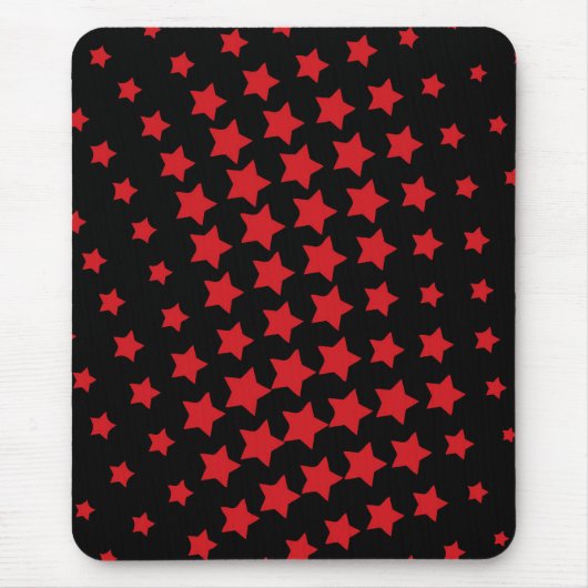 Mousepad, zwart, rood, abstract, sterren muismat (Voorkant)