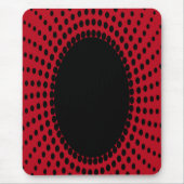 Mousepad, zwart, rood, abstract, stippen muismat (Voorkant)