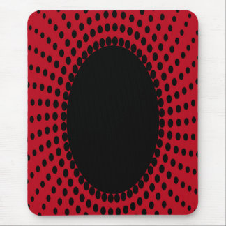 Mousepad, zwart, rood, abstract, stippen muismat