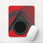 Mousepad, zwart, rood, grijs, abstract muismat (Met muis)