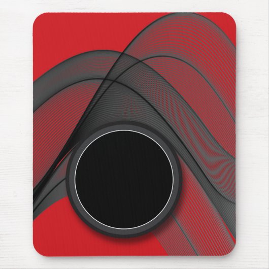 Mousepad, zwart, rood, grijs, abstract muismat (Voorkant)