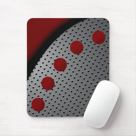 Mousepad, zwart, rood, grijs, abstract muismat (Met muis)