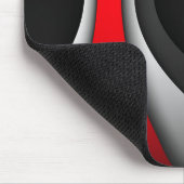 Mousepad, zwart, rood, grijs, wit, abstract muismat (Hoek)