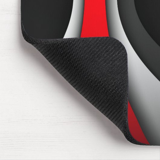 Mousepad, zwart, rood, grijs, wit, abstract muismat (Hoek)