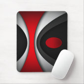 Mousepad, zwart, rood, grijs, wit, abstract muismat (Met muis)