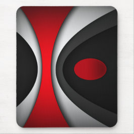 Mousepad, zwart, rood, grijs, wit, abstract muismat