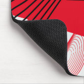 Mousepad, zwart, rood, grijs, wit, abstract muismat (Hoek)