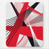 Mousepad, zwart, rood, grijs, wit, abstract muismat (Voorkant)