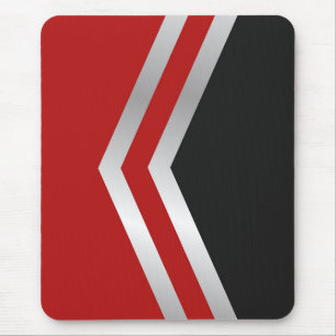 Mousepad, zwart, rood, grijs, wit, abstract muismat