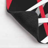 Mousepad, zwart, rood, grijs, wit, abstract muismat (Hoek)