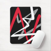 Mousepad, zwart, rood, grijs, wit, abstract muismat (Met muis)